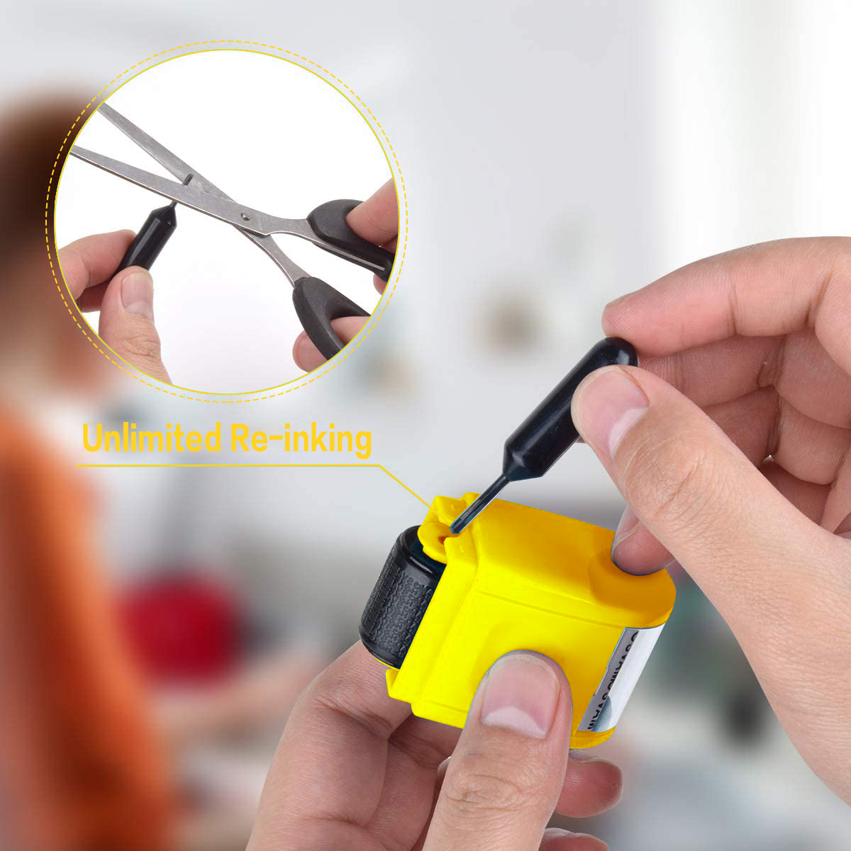 Permanent Ink Roller Identity Protection Roller Stamp - Privacy Ink Roller For Address Cover Mail Security | Safe Data Blocker | Confidential Masking Tool Ink Roller Stamp