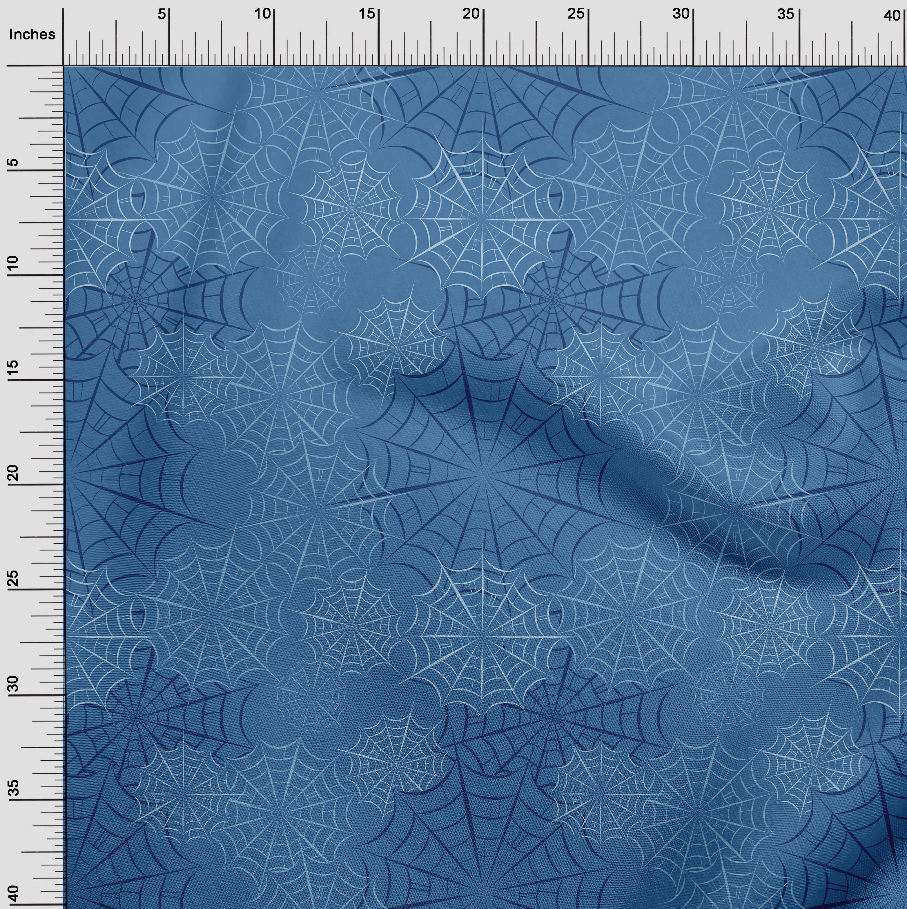 oneOone Cotton Poplin Blue Fabric Halloween Craft Projects Decor Fabric Printed By The Yard 56 Inch Wide