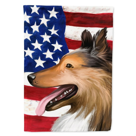 Carolines Treasures CK6493GF Collie Smooth Dog American Garden Size Outdoor-Flags, Multicolor