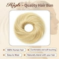 thumbnail image 2 of Messy Bun Hair Piece Human Hair Wavy Stretchy Jet Black 100% Real Human Hair Scrunchies Hair Bun Donut Elegant Chignon with Elastic Rubber Band Human Hair Tousled Updo Extension, 2 of 6