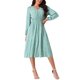thumbnail image 2 of INSPIRE CHIC Vestidos de Otoño para Mujeres de Manga Larga con Escote en V Floral Boho Flowy Midi Dress S Verde, 2 of 5