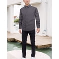 thumbnail image 3 of FEOYA Casual Business Tops for Men Long Sleeve Dress Shirts Stretch Slim Fit Shirts Button Down Blouses Formal Work Shirts Solid Color for Dating Wedding Working Talking Speeches Travel XL, 3 of 6