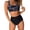 #001 Grey, variant on Women's V Neck High Waisted Bikini Set, Two Piece Solid Swimsuits for Women, Ruched Tummy Control Swimwear for Beach & PoolRed S