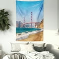 thumbnail image 3 of Landscape Tapestry, Panoramic View of Golden Gate Bridge San Francisco Coastline Nature Seascape, Wall Hanging for Bedroom Living Room Dorm Decor, 40W X 60L Inches, Blue Turquoise, by Ambesonne, 3 of 5