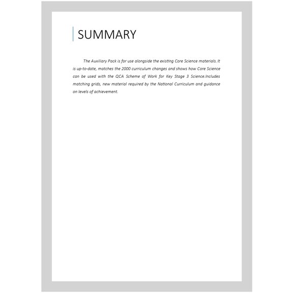 Core Science Auxiliary Pack