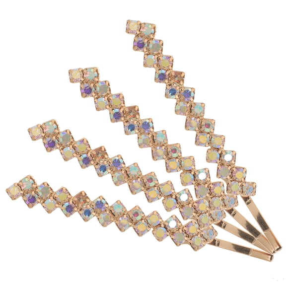 BESTONZON Rhinestone Hair Barrettes Women Hairpins Alloy 2 Pairs