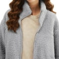 thumbnail image 5 of FAVIPT Maternity Winter Jackets for Women Fleece Lined Fuzzy Cozy Coats with Baby Carrier Pocket Zip Up 2-in-1 Outerwear Gray,M, 5 of 8