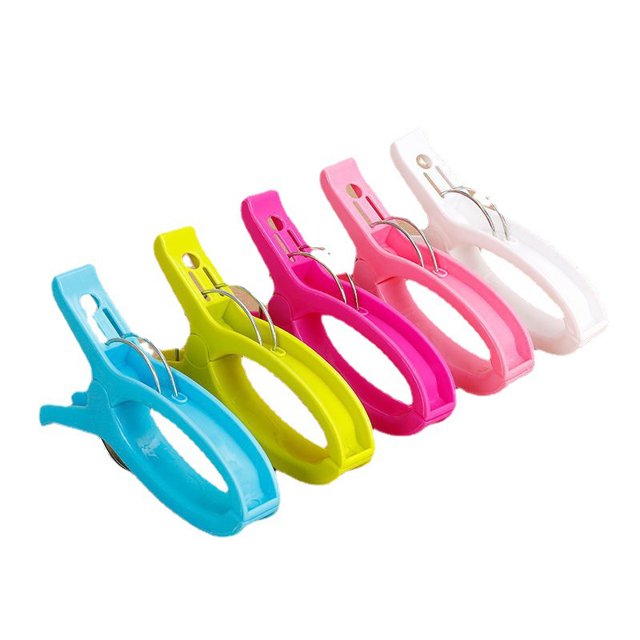 Clips grandes para tumbonas de 12 x 8 x 2,5 cm, 8 pinzas de plástico para ropa, pasadores de clip de resortes reforzados para toallas de playa/ropa/edredones/sábanas, hogar usado o vacaciones, multicolor XianweiShao 8390615632966