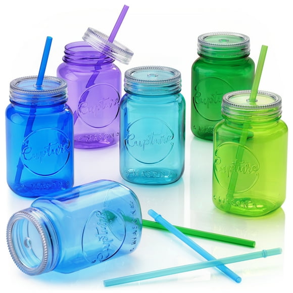 Mason Jars with Straws