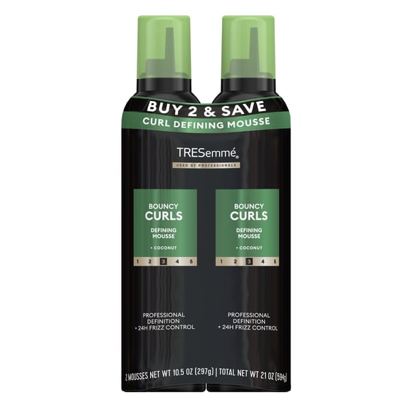 Tresemme Flawless Curls Nourishing Mousse Flawless Curls With Coconut And Avocado Oil ,10.5 oz Twin Pack