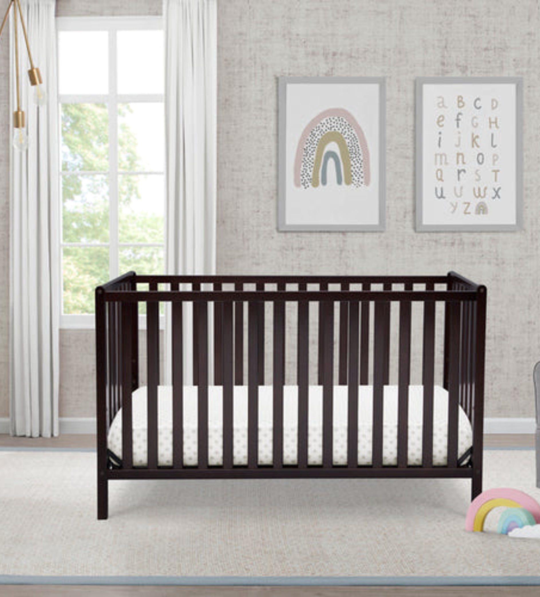 Delta Children Heartland 4-in-1 Convertible Baby Crib, Dark Chocolate