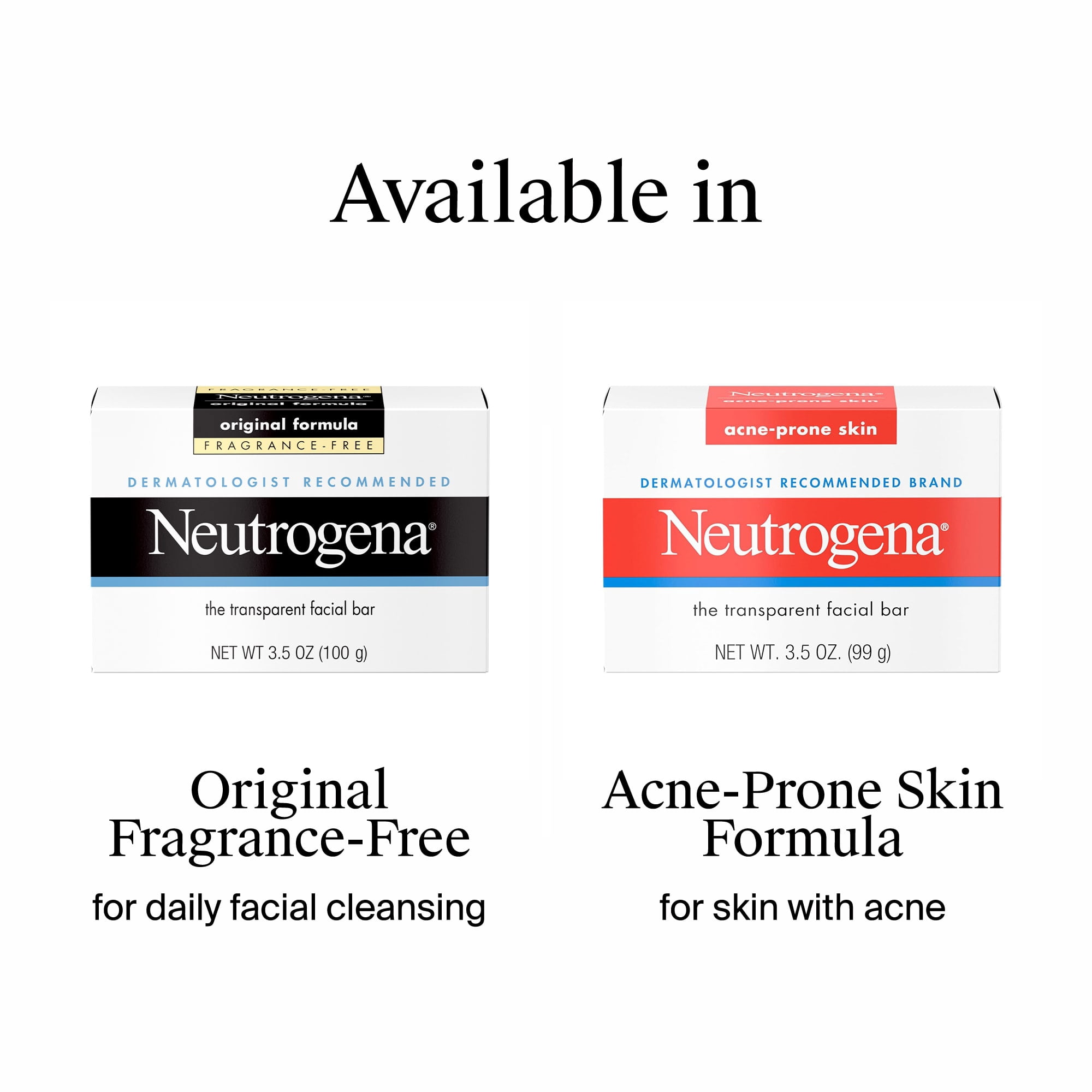 (2 pack) Neutrogena Original Gentle Facial Cleansing Bar, Fragrance-Free Daily Face Soap, 3.5 oz