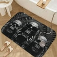 thumbnail image 3 of 1pc Three Skeletons Absorbent Non-Slip Bathroom Thickened Flannel Rug Decor,Soft,Quick Drying,Suitable For Indoor/outdoor Use,Bathrooms,Bedrooms,Kitchens,Terrace,Laundry Rooms,16"x24", 3 of 9