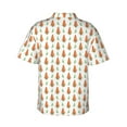 thumbnail image 3 of Uemuo Cute Carrot Print Printed Regular Fit Short Sleeve Casual Hawaiian Shirt for Men,Aloha shirt,Tropical shirt,Floral print shirt,Vacation Beach shirt-3X-Large, 3 of 9