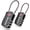 2 pack Black, variant on TSA Approved Luggage Locks, Combination Travel Cable Lock, Re-settable 3-Digit Padlocks with Alloy Body, Keyless Travel Sentry Accepted Padlock for Gym Locker, Golf Bag Case, Backpack-Black