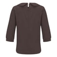 thumbnail image 5 of WTXUE Collared Shirts 3/4 Length Sleeve Womens Tops Cotton Linen Shirts Babydoll Tops Flowy Blouses Tops for Women Trendy Lightweight Tops Office Tops Coffee S, 5 of 5