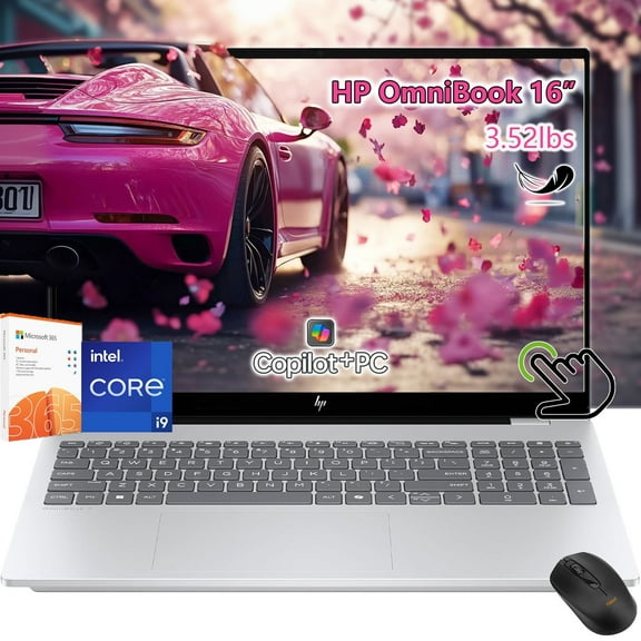 HP OmniBook 5 Touchscreen Laptop -Intel Core Ultra 9 285H Beat AMD Ryzen9 8945H- 32GB RAM -2TB SSD -16inch 2K -Windows 11 Pro Office 365 -Backlit Keyboard -Video Editing Portátil PC Business College