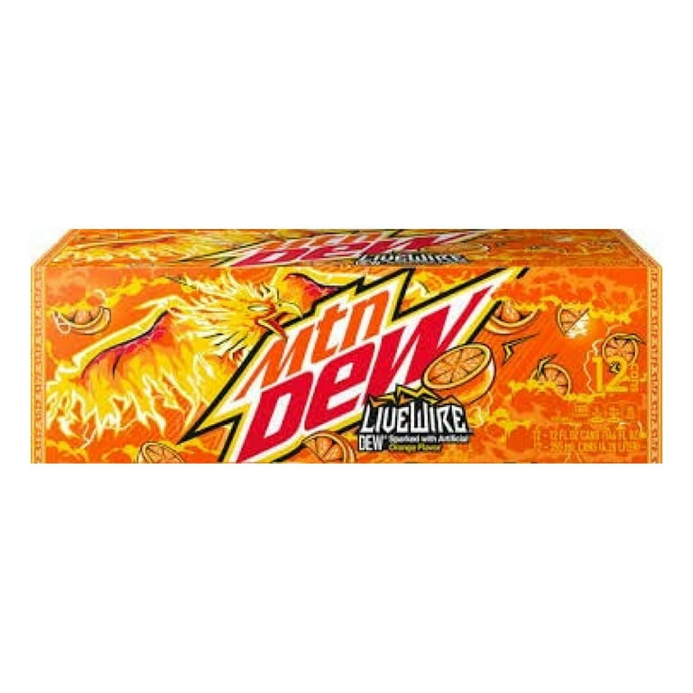 saney, Mountain Dew LiveWire Sparked Orange Flavor, 12 oz Cans