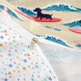 thumbnail image 4 of Homewish Cartoon Pet Dog Bedding,Ocean Wave Surfboard Duvet Cover Full,Beige,Colorful Stars Reversible,3 Pieces,1 Duvet Cover and 2 Pillowcases, 4 of 6