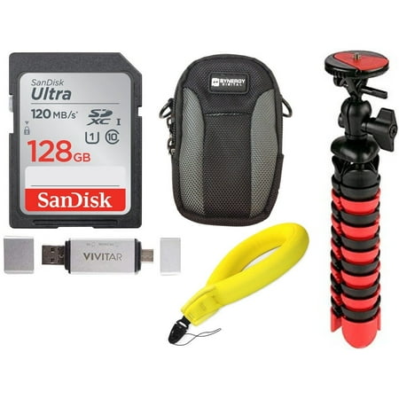 BP Accessory Kit Compatible for Olympus TG-6 Digital Camera 128GB Memory + 7 Tripod + SD Card Reader + Case + Floating Strap + Lens Leaning Kit Bundle 128GB Bundle