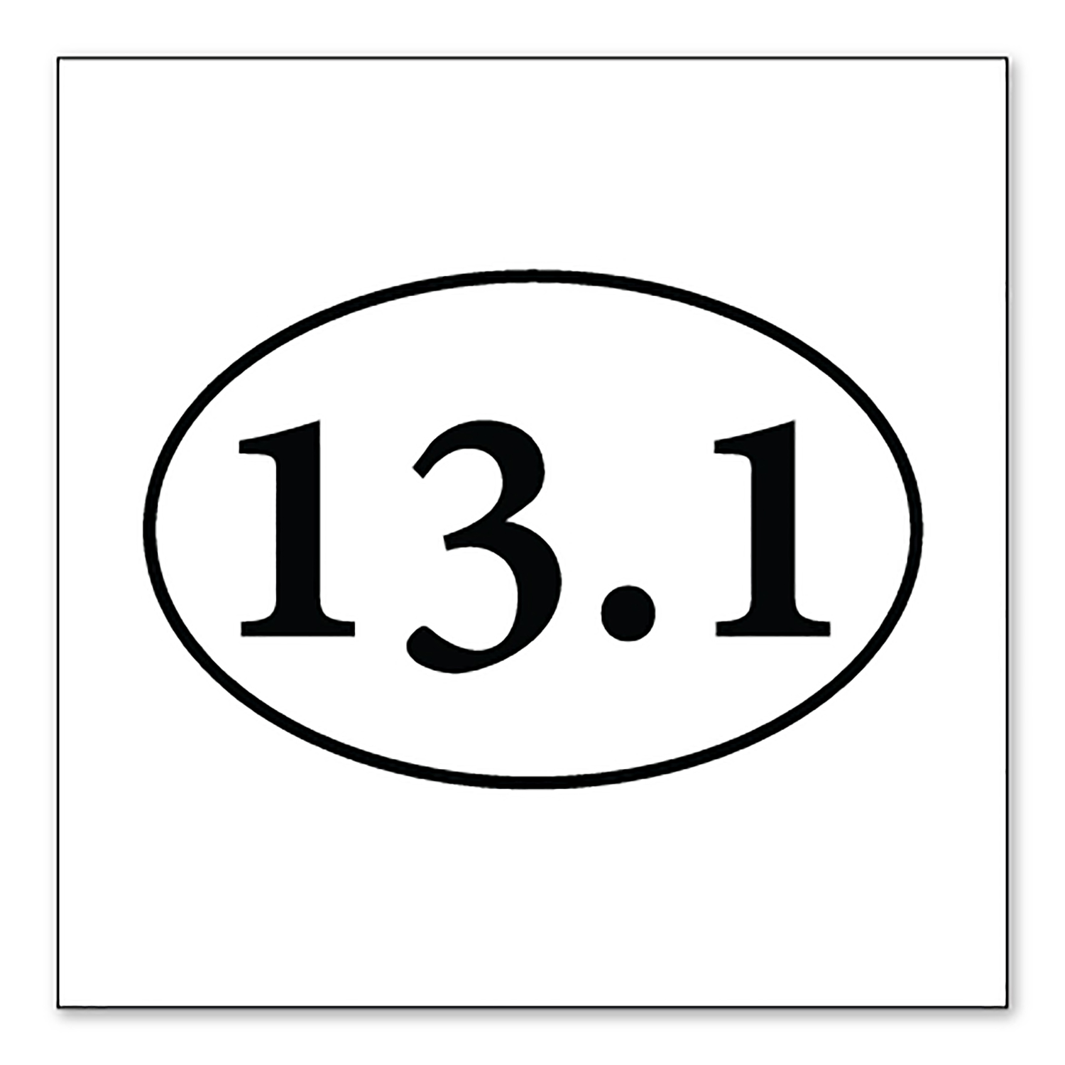DistinctInk Custom Bumper Sticker - 3" x 3" Decorative Decal - White Background - 13.1 - Half Marathon Sticker - Running - image 1 of 2
