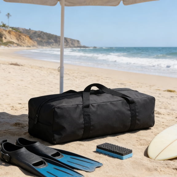 Heavy Duty Oxford Fabric Waterproof Duffle Bag - Portable Travel Gear Organizer for Camping, Gym & Moving | Black Outdoor Storage Tote with Reinforced Handles & Top Zipper
