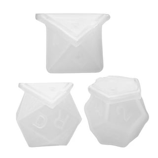 7 Pcs Dice Epoxy Resin Molds, TSV Multiple Shapes Polyhedral Dice Molds, Clear Silicone Casting Molds for DIY Jewelry Crafts, Table Games Dice, White