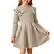 thumbnail image 2 of Suéter de capa base para niña, jersey de punto trenzado, manga larga, cuello redondo, vestido para niña, 2 of 9