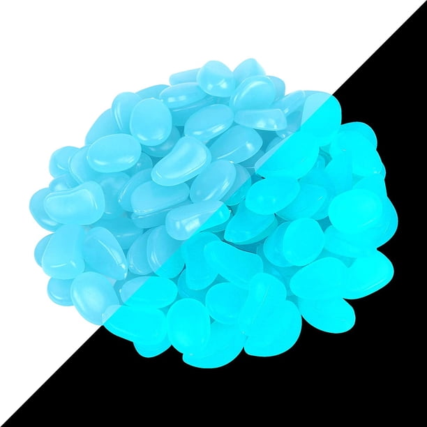 Piedras luminosas de 200 piezas, piedras fluorescentes de guijarros luminosos para la decoración de cumpleaños de los niños del jardín del acuario (piedras luminosas de 200 piezas) Adepaton LKX-0788-2