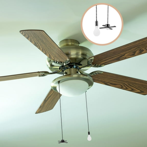 UNOMOR 2Set Ceiling Fan Chain Extenders Metal Black for Durable Retro Style