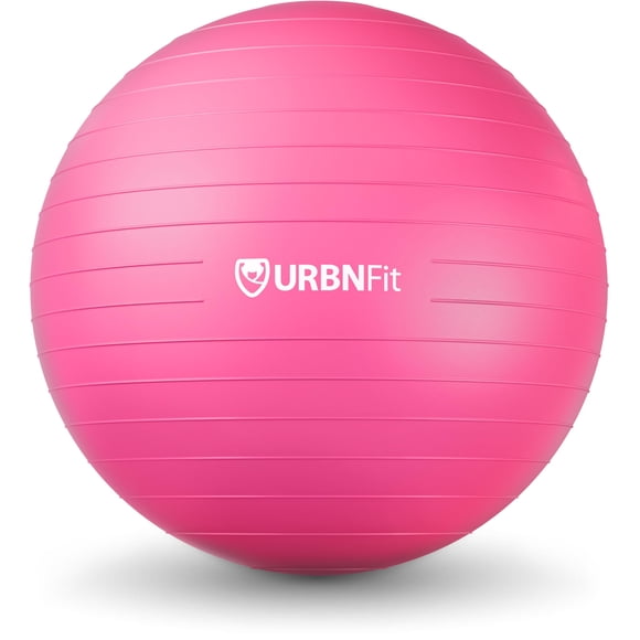 Pelota de ejercicio URBNFit de 66 cm antiestallido rosa con bomba