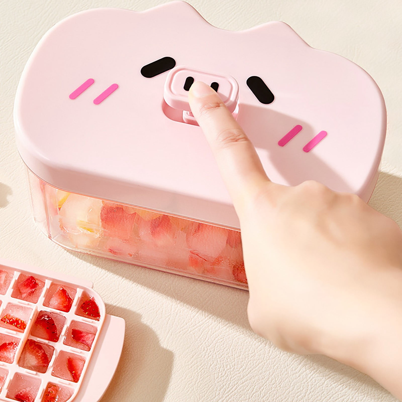 Werulen Press Type Ice Mold One Button Release Easy Demold,Home Kitchen Beverage Cooling Ice Making Tool,Ice Maker,Freezer Mold,Chilling Accessory