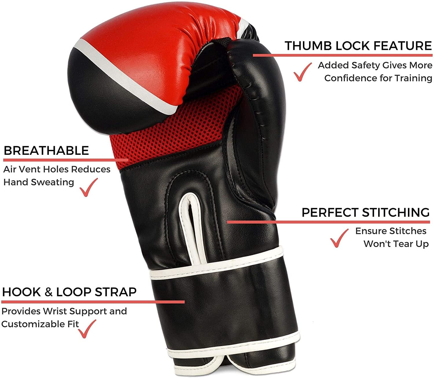 Kruzak Two-Tone Focus Mitts and Boxing Gloves Set for Kickboxing and Muay Thai MMA Training| Focus Pads + Training Gloves | Fitness Kit for Martial Arts and Karate (Black/Red, 12 oz)