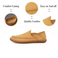 thumbnail image 2 of Mens Anti Slip Driving Shoes Leather Loafers Casual Fashion Leather Shoes Comfortable Soft Walking Shoes Yellow 6.5 US, 2 of 7