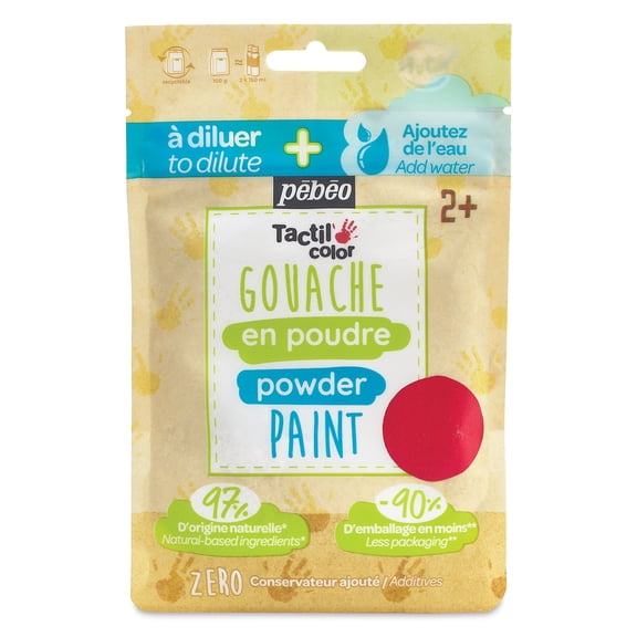 Pebeo Tactilcolor Powder Gouache Paint - Red, 100 g (3.5 oz) Bag