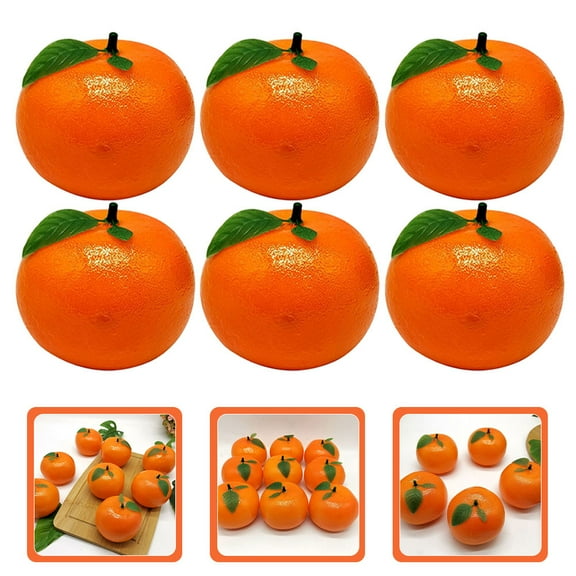 GOOHOCHY 6Pcs Faux Oranges Artificial Orange Decor Lifelike Fruit Prop for Photography