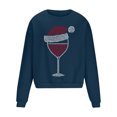 thumbnail image 4 of UVEASISHA Chandails en Molleton de Noël pour Hommes Mode Imprimé Verre de Vin Col Rond Chandail Décontracté Surdimensionné Graphique Xmas en Solde Marine TG, 4 of 5