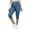 Blue, variant on Jeggings for Women Plus Size Capri Faux Jean Pants High Waisted Stretch Crop Leggings Purple M