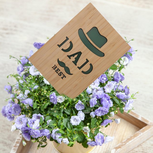 ORDDIART Fathers Day Greeting Card 1Piece Classic Design Wood Card for Dad with Writing Space and Blessings
