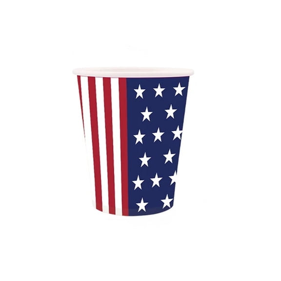 Table decorations for Party, Party Table decorations, Disposable Paper Cups, 12 Oz, 24 Pcs, Star decorations, Patriotic decorations, Fourth of July, Grass Lawn Gatherings