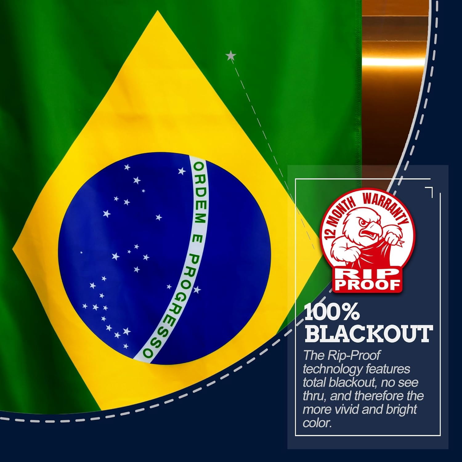 Anley Rip-Proof Double Sided 3-Ply Brazil Flag 3x5 Foot - Brazilian National Flags 300D Polyester