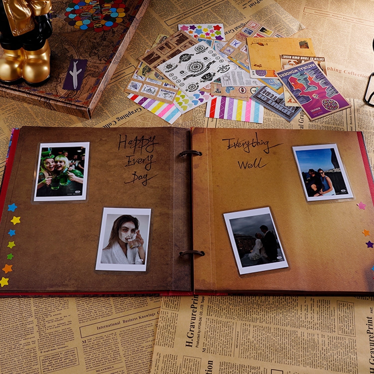 Nuao Large 12x12 Scrapbook Photo Album, 60 Pages Our Adventure Book Hardcover Travel Scrap Books Memory Book Gift for Anniversary Wedding Mother's Day