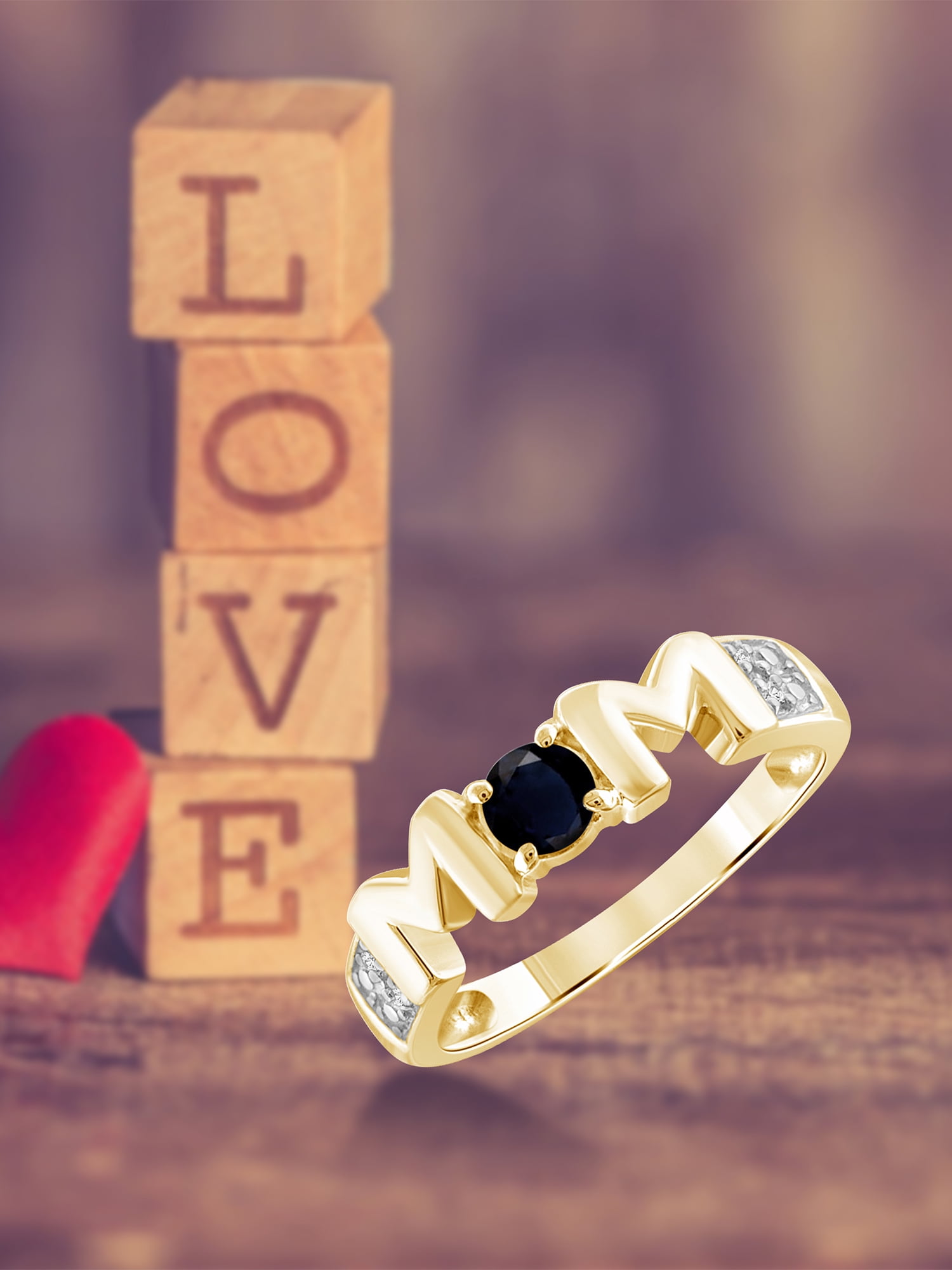 JewelersClub Sapphire Ring Birthstone Jewelry – 0.33 Carat Sapphire 14K Gold Plated Silver Ring Jewelry with White Diamond Accent – Gemstone Rings with Hypoallergenic 14K Gold Plated Silver Band