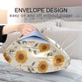 thumbnail image 4 of Yayeee Pillowcase Queen Size Set of 2 Satin Wrinkle Resistant Envelope Pillow Case, Beige Sunflower Pattern, 4 of 8