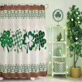 thumbnail image 2 of Shower Curtain, St. Patrick Botanical Clovers Leaves Waterproof Shower Curtain Set with Hooks for Bathroom Showers,Stalls and Bathtubs,72x78In Shamrock Wooden Plank, 2 of 9