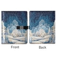 thumbnail image 2 of Leather Notebook with Pen Holder Writing Notepad Includes 100 Pages Lined Journal Winter Fairyland Scene, 2 of 6