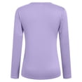 thumbnail image 7 of Rotm Cotton T Shirts Women Women's Long Sleeve Thermal Shirts, Fleece Lined Crew Neck Undershirts Soft Base Layer Fitted Tee Tops Purple,XL, 7 of 7