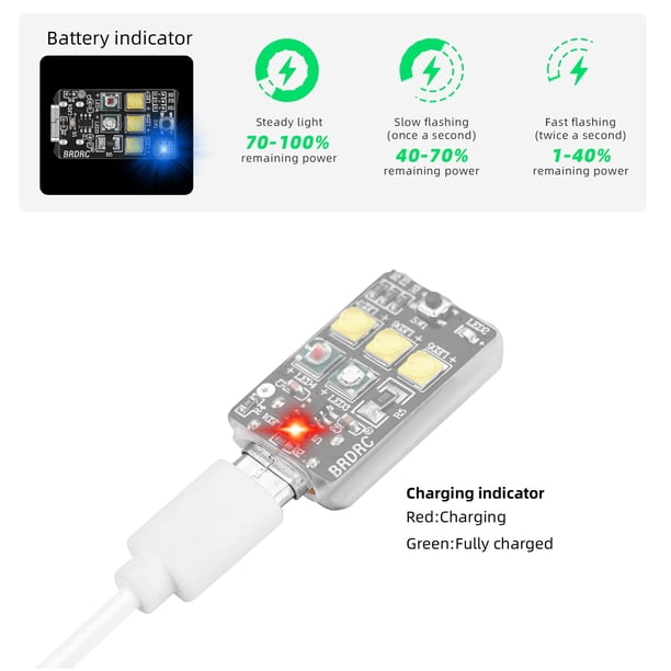 Lumière Stroboscopique LED Pour Drone - 4PCS - 8 Couleurs - Rechargeable USB - Étanche IP65