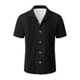 thumbnail image 3 of VSSSJ Hawaiian Shirt for Men Button Down Short Sleeve Vintage Bowling Shirt Loose Fit Vacation Casual Graphic Summer Beach Shirts Black L, 3 of 3