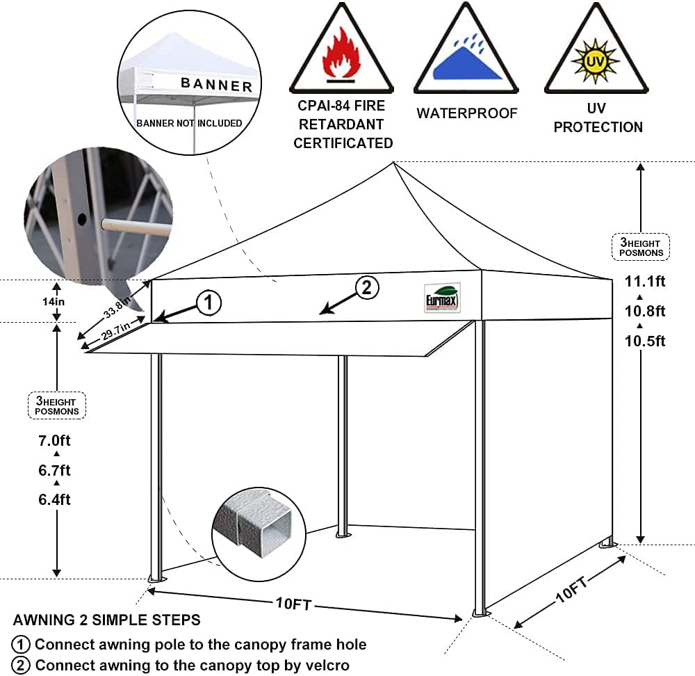 Buy Eurmax 10x10 Outdoor Canopy,Weeding Party Cnaopy Pop up Commercial
